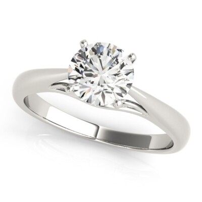 1.00 Ct Round Cut Lab Created Diamond Engagement Wedding Ring 14K White Gold K
