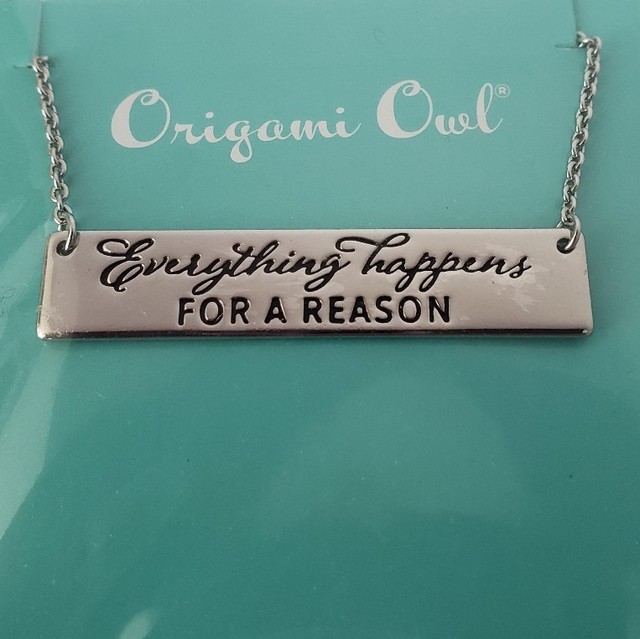 Details About Authentic Origami Owl Bar Necklace Silver Everything Happens For A Reason Nib