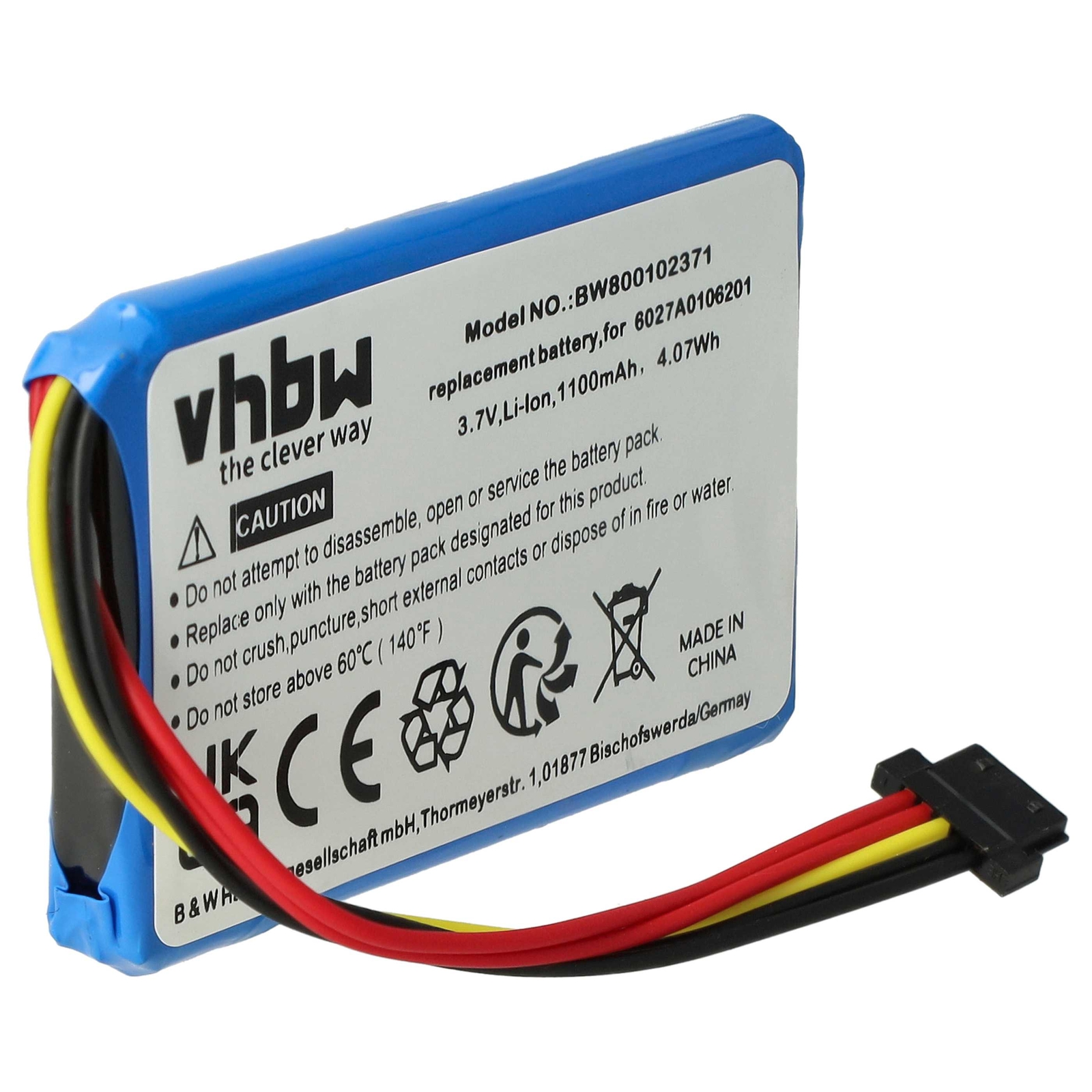 Batterie Compatible TomTom Easy, Start, Start2 - 770mAh, 3,7V Li-ion - Remplace AHL03707002, VF9B