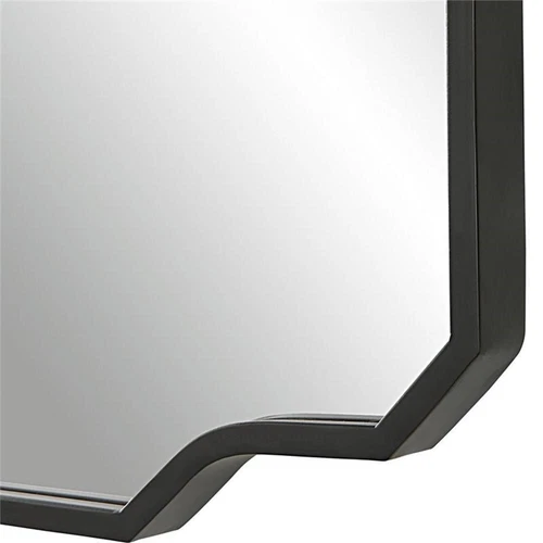 Uttermost Casmus Contemporary Iron Metal Wall Mirror in Matte Black - Picture 5 of 7