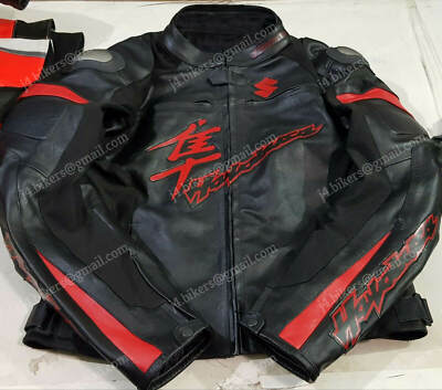 SUZUKI HAYABUSA Rennen Motorrad Lederjacke Leder Bikerjacke