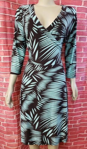 Ella Samani Faux Wrap Blue Brown Size 