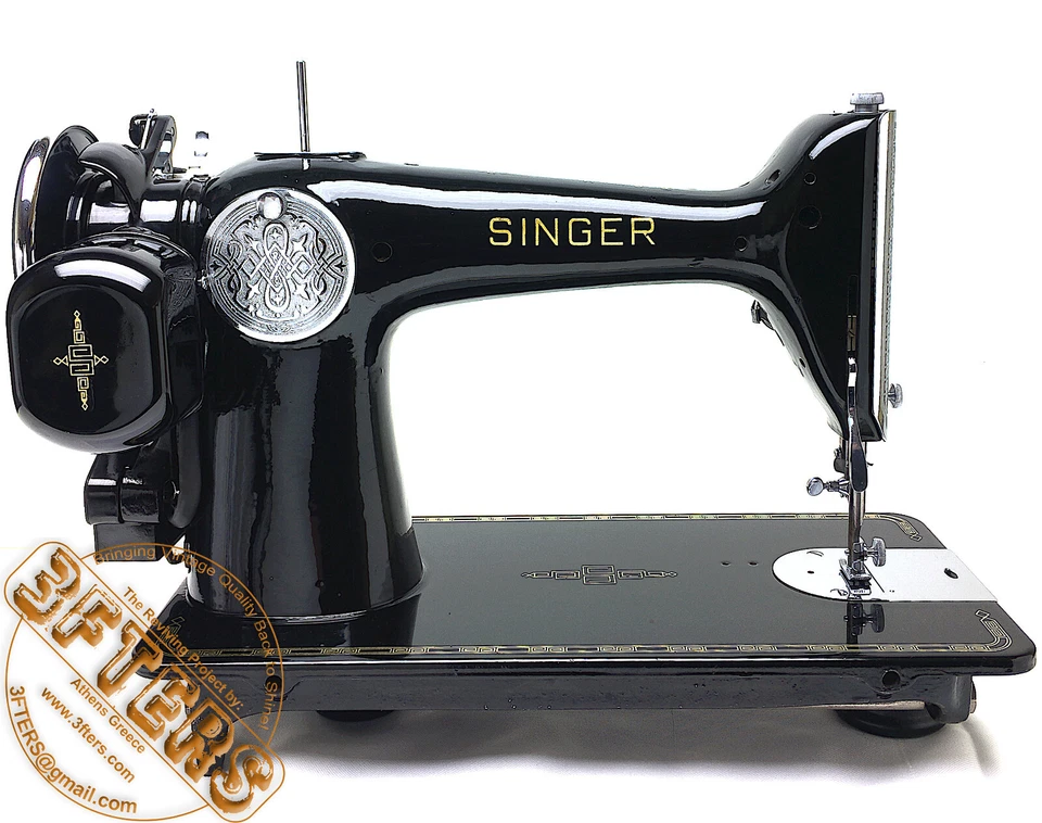 Máquina de coser SINGER 201-2 en maceta restaurada y reparada por 3FTERS Foto 3 de 4