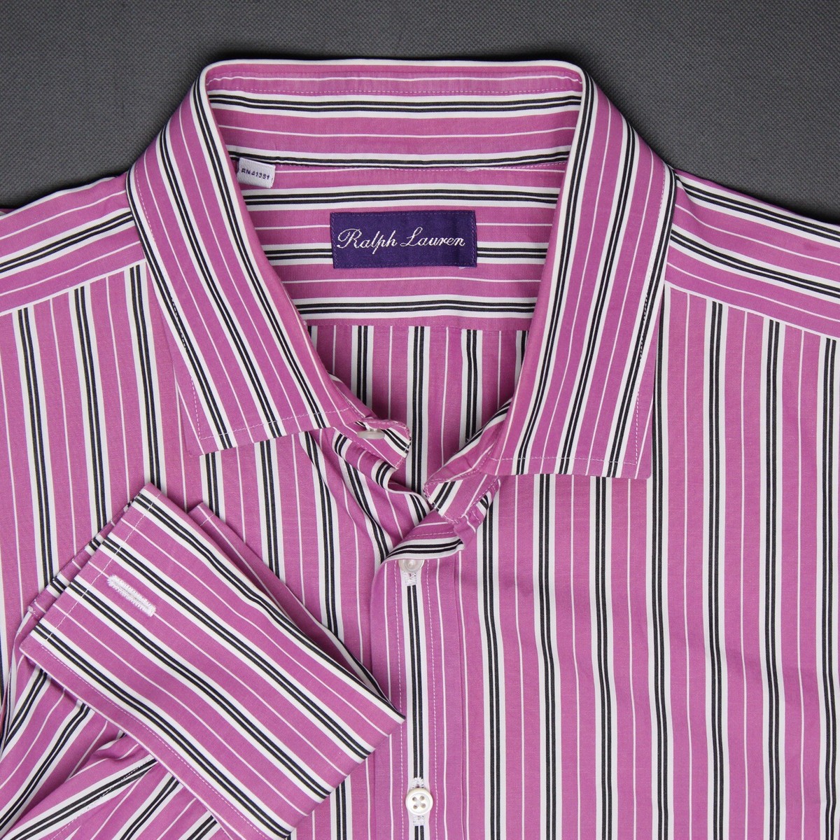 Ralph Lauren Purple Label Dress Shirt Mens 17.5 Pink Black Ralph Lauren Purple Label Dress Shirt Mens 17.5 Pink Black