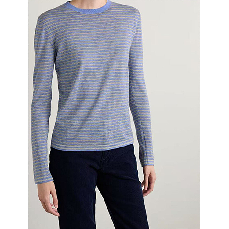 FILA Camicia donna THE ROW primavera estate cotone a righe maniche lunghe girocollo ampia