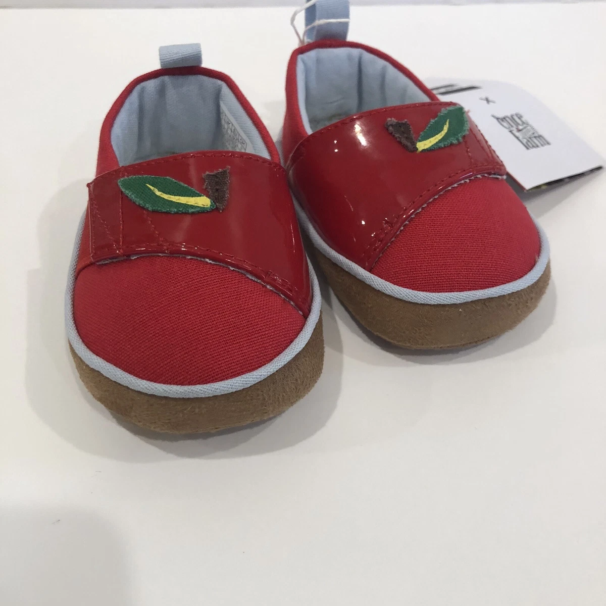 TOMS Once Upon A Farm Alpargata Crib Apple Baby Shoes NEW