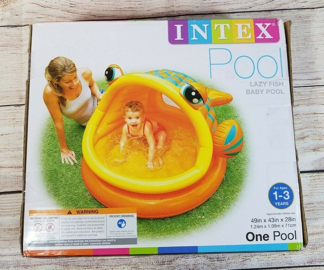 intex lazy fish baby shade pool