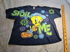 VINTAGE 90s Looney Tunes Tweety Bird Shirt XL Womens All Over Print AOP Tee Top