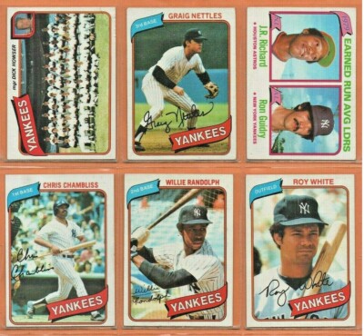 1980 Topps New York Yankees Team Lot 19 diff Willie Randolph Ron Guidry Nettles