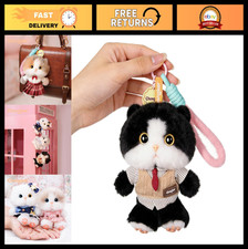 Cute 4.7" Plush Cat Keychain - Stuffed Animal Purse Charm Pendant Gift for Pet L