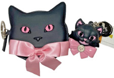 Bath Body Works VAMPIRE CAT KITTY Coin Purse PocketBac Holder - Free Ship
