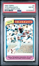 1980 Topps #5 1979 HIGHLIGHTS Garry Templeton PSA 8 NM-MT HIGH END!