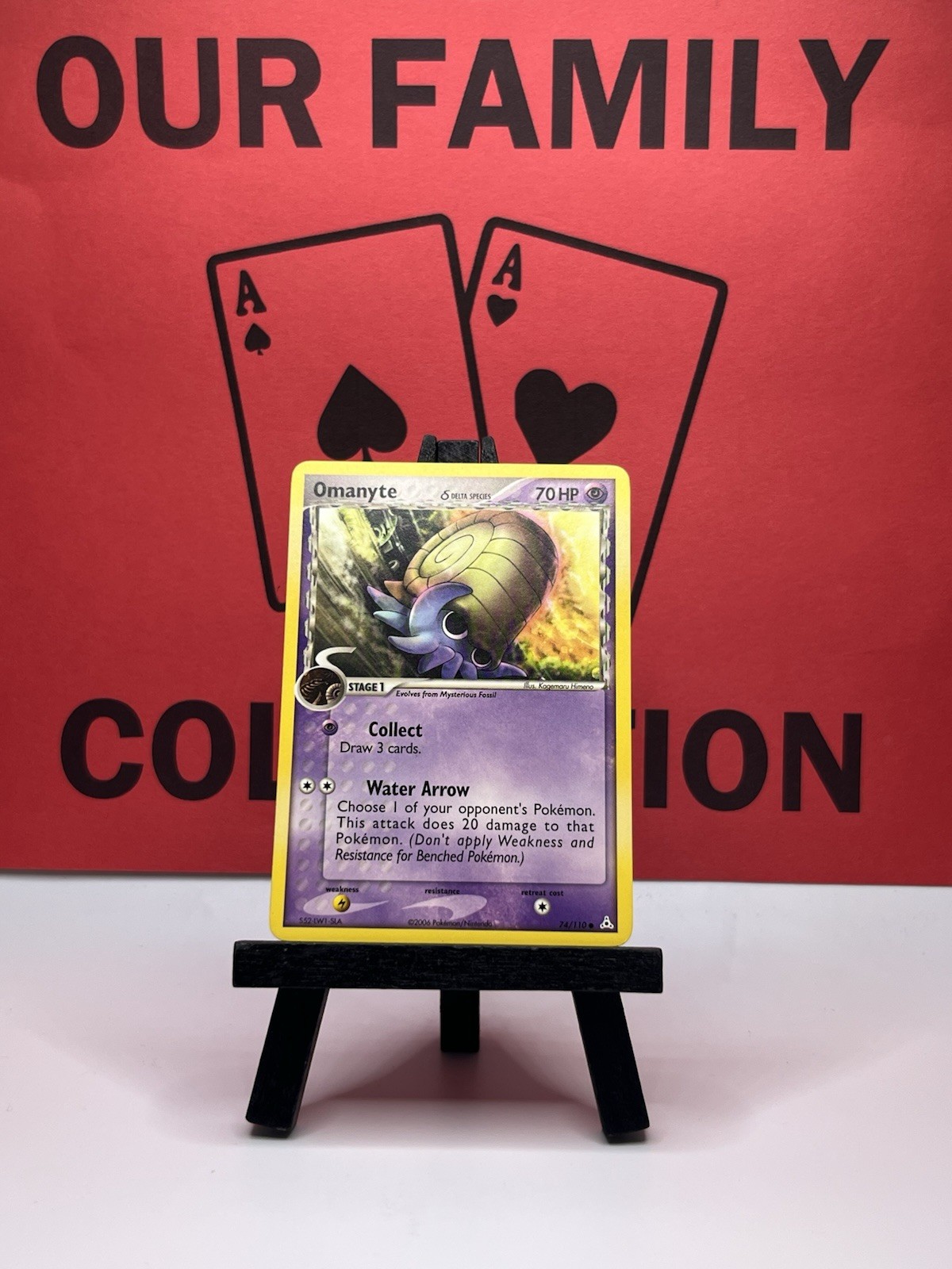 Omanyte 74/110 Common Holon Phantoms Non Holo 2006 Pokemon Card