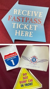  Rare Vintage Disneyland  Park Used Splash Mountain Fast pass Sign + Signage