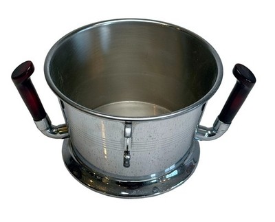 Vintage Chrome Ice Bucket Wine Cooler w Bakelite Handles Mid Century Barware