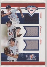 2017 USA Baseball Stars & Stripes Trios Materials Alex Faedo JB Bukauskas 5w7