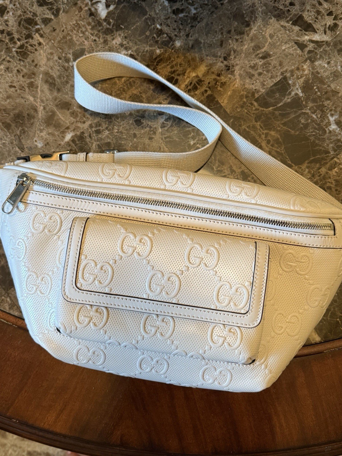 Gucci GG Embossed Calfskin Tennis Pocket Belt Bag-image