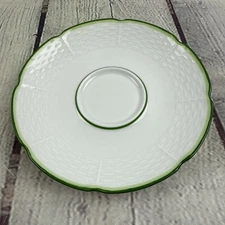 A. Raynaud Villandry Saucer Limoges Green Rim 5.5" French Tea Coffee Saucer