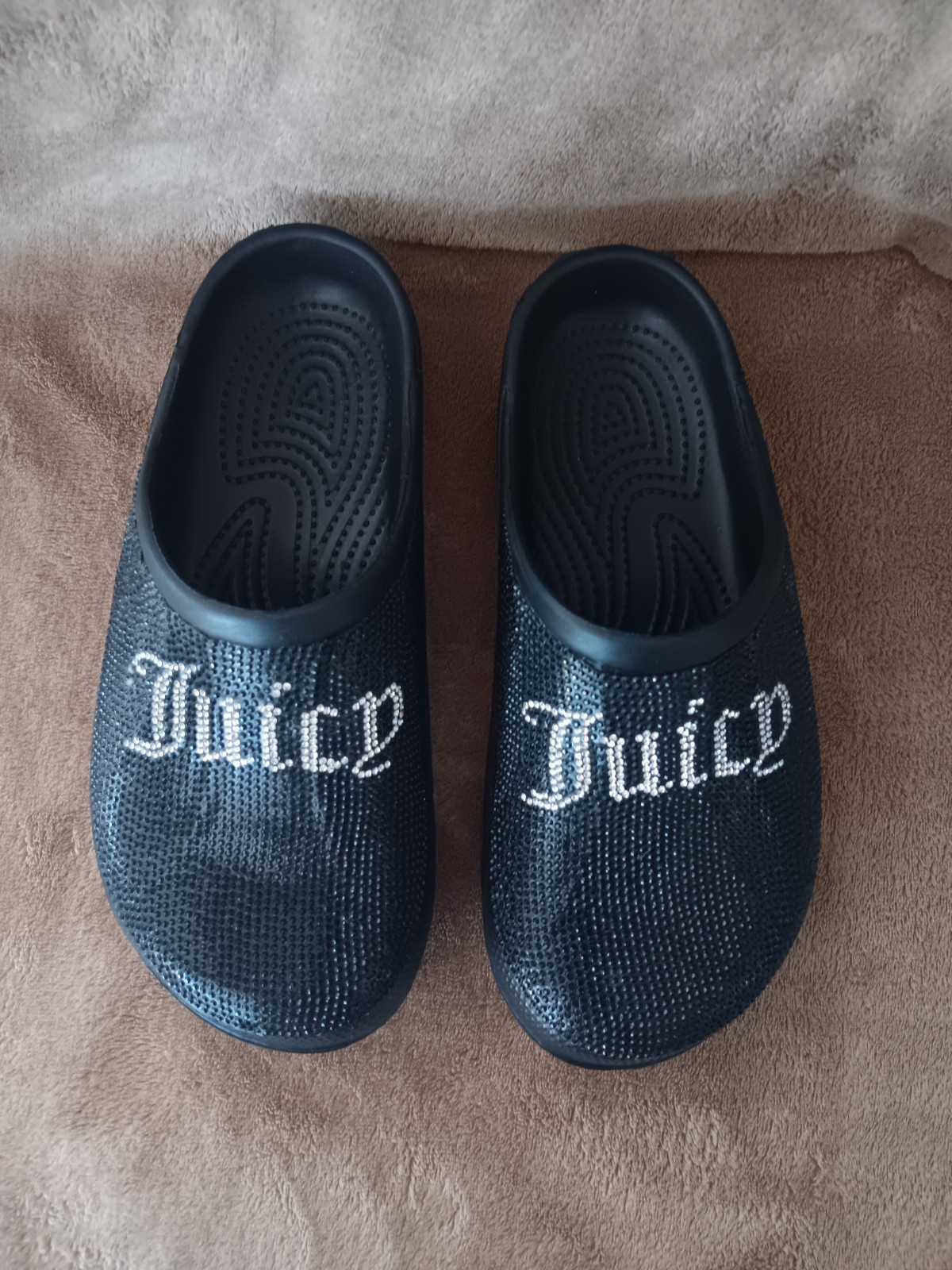 Juicy Couture Cruz Black Sparkle Women's Comfort Clogs Super Cute Size 6