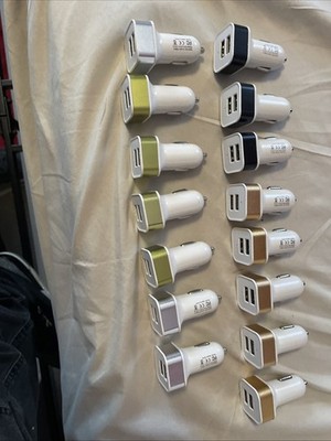 Lot of. 15 Universal Dual USB Car Charger Adapter Quick Fast Charging