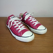 Converse All Star Trainers Burgundy Red Canvas Low Top Unisex Adults Size UK 6