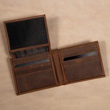 Men  s Leather Bifold Wallet   Handmade Full Grain Slim Billfold Card Holder