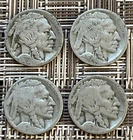 Four 1923-S weak date Buffalo (Indian Head) nickels - better date