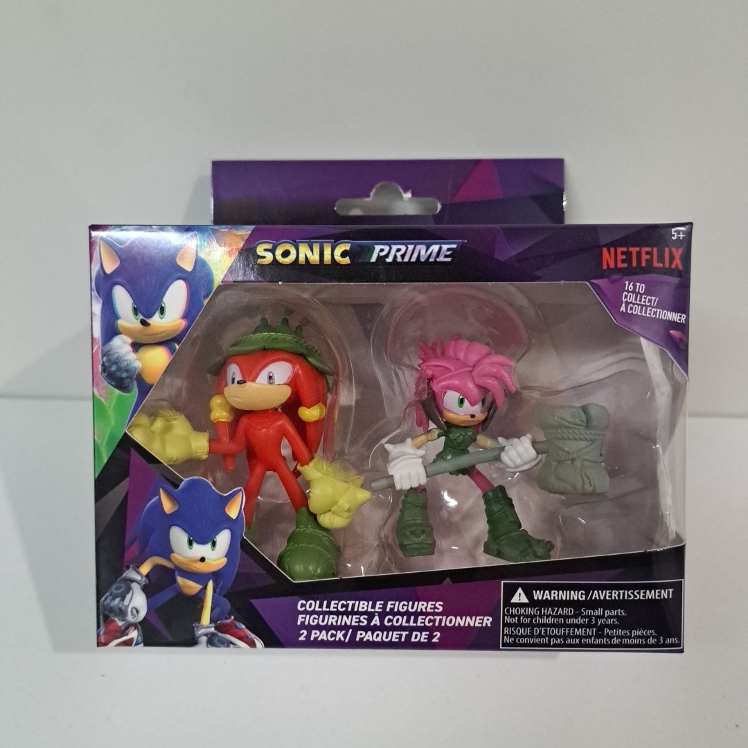 Amy Rose and Knuckles 2.5" Figure Set - SEALED! (Sonic Prime) FAST SHIP!