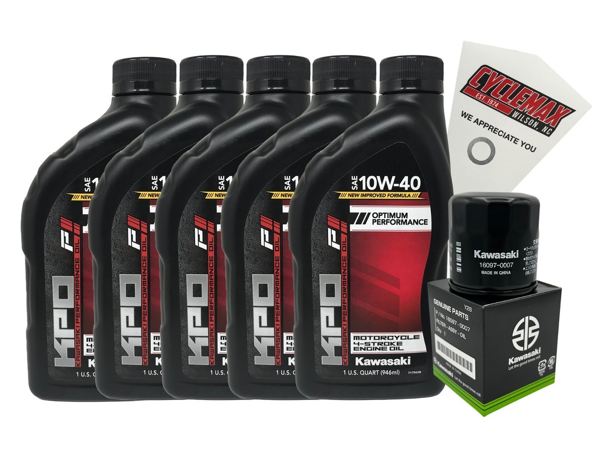 Cyclemax Standard 10W-40 Oil Change Kit fits 2024 Kawasaki RIDGE