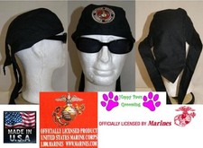 USA Made USMC US MARINE CORPS SEAL FITTED LINED Tied Bandana DO RAG Skull Cap
