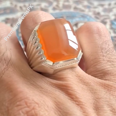 100%  Natural Original Yamani Aqeek/Akeek Ring,Sterling Silver 925 Handmade Ring