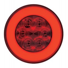 2 Halo Red 21 Led 4 Round Trailer Truck Stop Turn Brake Tail Light Kits