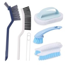 Cleaning Brush Set for Household Use, Scrub Brush, Bathroom Cleaning Blue White
