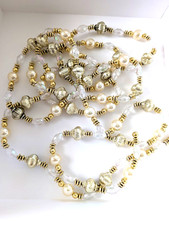 Wedding Christmas Holiday Home Decor Bead Garland Gold Ton 9 Ft