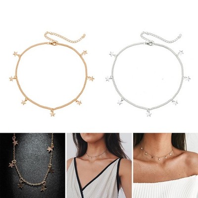 Halskette Fünfzackiger Stern Galvanik Zubehör Charm Schmuck Geometrie für
