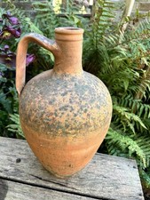Antica brocca in terracotta grande ceramica coccio vecchia anfora vaso rustico alto 15”