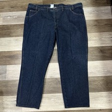 Vtg Lands End Square Rigger Denim Jeans Men's Sz 46x27” Dark Wash USA Made EUC!