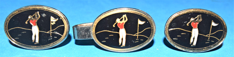 GOLF Tie Clasp and Cufflink Set