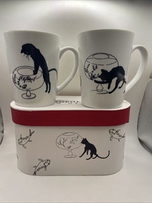 Metropolitan Museum of Art, Le Chat Noir White Mug MMA 2010 Black Cat & Fishbowl