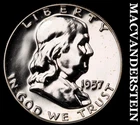 1957 Silver Franklin Half Dollar - Choice Gem Proof  Lustrous  #G7354