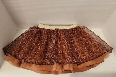 Hello Kitty Skirt 3t leopard print sheer gold waistband glitter 