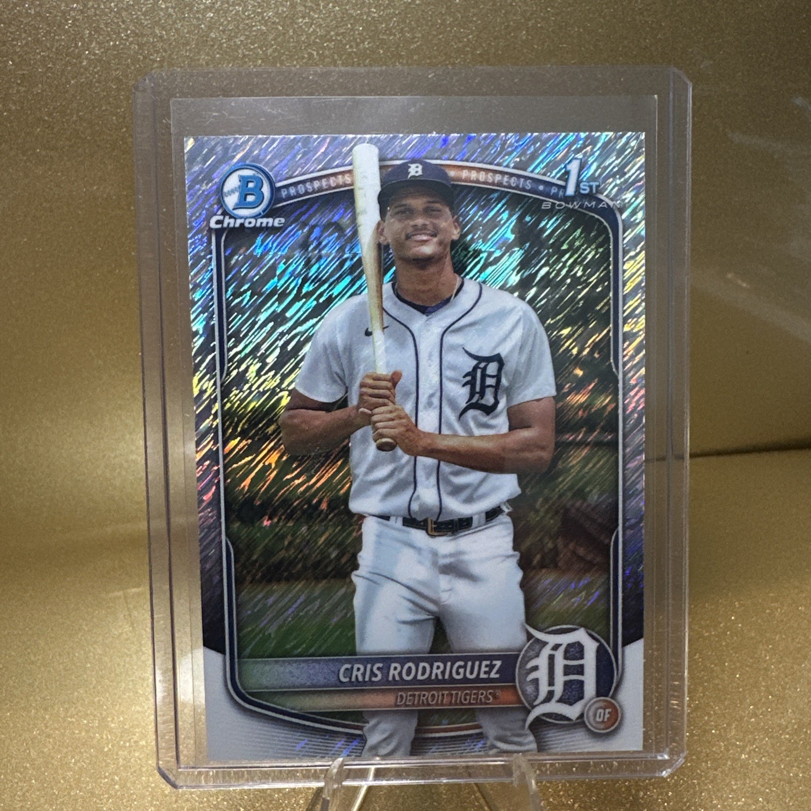 Cris Rodriguez 2025 Bowman Chrome Shimmer Refractor 1st Bowman RC Detroit Tigers
