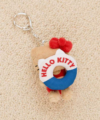 Sanrio Characters x LOWRYS FARM Hello Kitty Plush Keychain 7 ''Swim Ring'' JP LTD