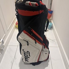 Titleist Golf 14 Way Red White Black Cart Golf Single Carry Bag w/ Rain cover