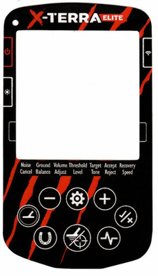 Minelab X-Terra Elite Vinyl Tastatur Aufkleber Red Claw, englische Sprache