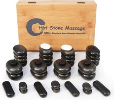Master Massage 40 Piece Deluxe Hot Stone Body Massage Stone Set Kit Package NEW