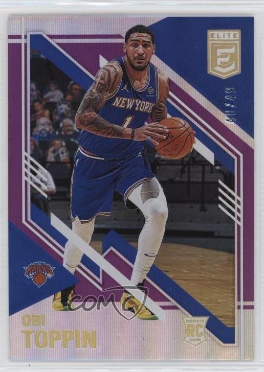 2020-21 Donruss Elite Rookies Purple 40/49 Obi Toppin #101 11ur