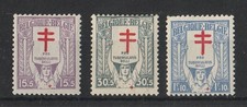 Belgium Stamps: OCB/COB# 234-236, from 1925 complete set