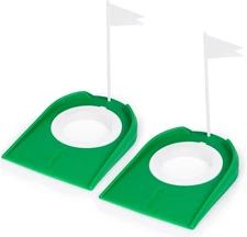 Hooqict Golf Putting Cup and Flag Indoor Practice 18 cm x 13.5 cm, 2 Pack 