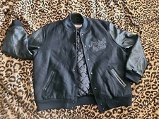 MITCHELL & NESS MADE IN USA BRANDED VARSITY JACKET SIZE L WOOL/LEATHER
